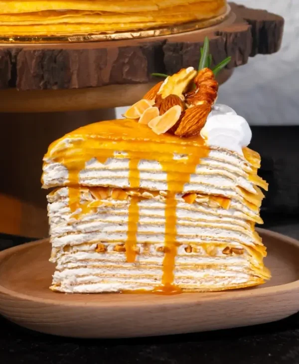 Salted ZERO Caramel Almond Vanilla Crêpe (Slice)