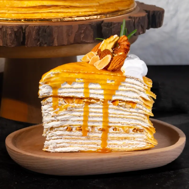 Salted ZERO Caramel Almond Vanilla Crêpe (Slice)
